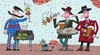 Cartoon: vegetarian barbecue (small) by Sergei Belozerov tagged barbecue,autumn,meat,herbst,fleisch,blatt