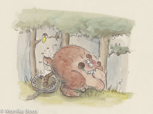 Cartoon: Ausgeschissen (medium) by monika boos tagged bär,bear,falle,trap,trick
