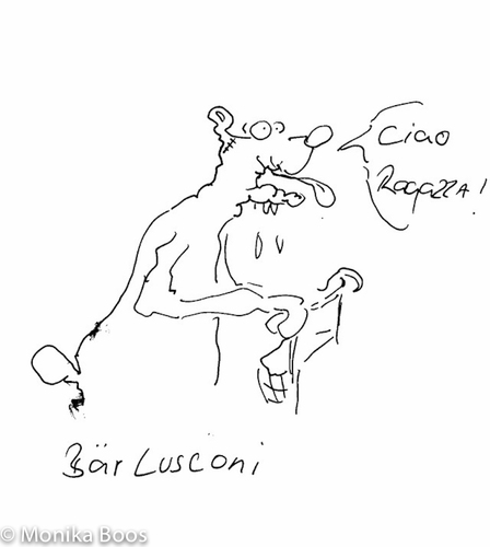 Cartoon: Bärlusconi (medium) by monika boos tagged weiberheld,alt,bär,berlusconi
