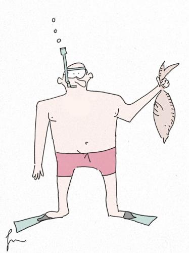 Cartoon: swimmer (medium) by jannis tagged people