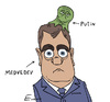 Cartoon: Putin  -  Brain Slug (small) by Elkin tagged putin