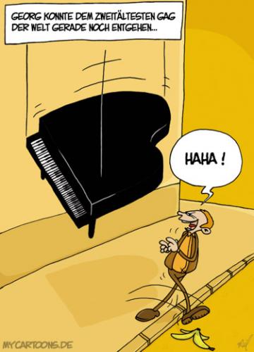Cartoon: Alte Gags (medium) by mil tagged gag,klavier,flügel,banane,mil