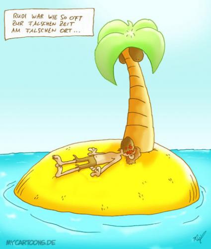 Cartoon: Insel Pech (medium) by mil tagged cartoon,insel,pech,mil