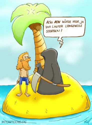 Cartoon: Insel Tod (medium) by mil tagged cartoon,insel,tod,mil
