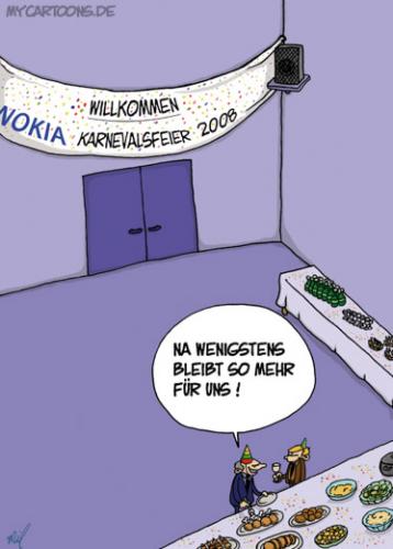Cartoon: Karneval bei Nokia (medium) by mil tagged karneval,rosemontag,nokia,mil,