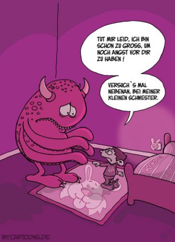 Cartoon: Monsterschreck (medium) by mil tagged monster,kind,angst,mil