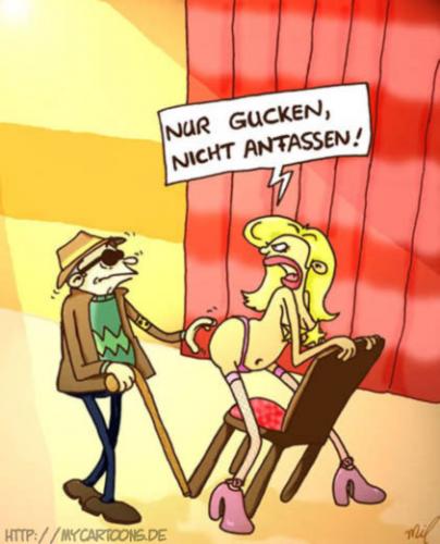 Cartoon: Nur Gucken (medium) by mil tagged cartoon,blind,strip,mil