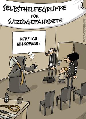 Cartoon: SHG TOD (medium) by mil tagged tod,selbsthilfegruppe,suizid,selbstmord,suizidgefährdet,hilfe,probleme,lösung