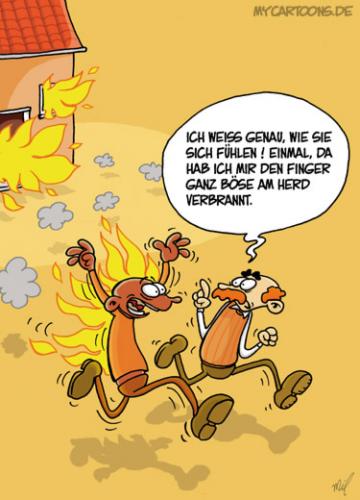 Cartoon: Verbrannt (medium) by mil tagged feuer,brand,brandopfer,schmerzen,mil