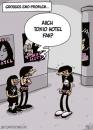 Cartoon: Emo-Problem (small) by mil tagged emo,tokio,hotel,bill,kaulitz,fans,problem,ärger,style,schwarz,verwechslung