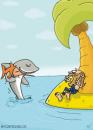 Cartoon: Insel Jäger (small) by mil tagged insel,mann,hai,schwertfisch,jagd,waidmannsheil,mil,