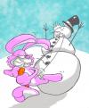 Cartoon: Nasenraub (small) by mil tagged snow snowman schneemann schnee hase rabbit nose nase mil