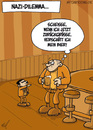 Cartoon: Nazi-Dilemma (small) by mil tagged nazi,hitler,nationalsozialismus,dilemma,problem,bier,skinhead,rechts