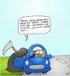 Cartoon: Tödlicher Anhalter (small) by mil tagged cartoon tod auto anhalter mil