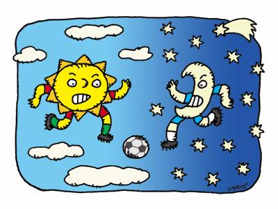 Cartoon: Heavenly Football (medium) by Vhrsti tagged heavenly,football