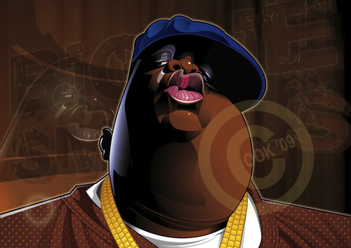 Cartoon: Biggie smalls (medium) by Russ Cook tagged medienstar,rapper,zeichnung,caricature,karikaturen,karikatur,wallace,christopher,mc,hop,hip,star,famous,celebrity,music,rap,coast,east,big,notorious,portrait,vector,smalls,biggie