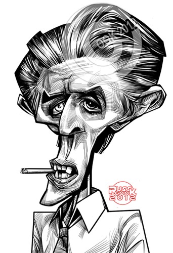 Cartoon: Bowie! (medium) by Russ Cook tagged pencil,photoshop,digital,cintiq,wacom,illustration,portrait,cook,russ,caricature,karikatur,zeichnung,drawing,england,english,starman,tom,major,dory,hunky,mars,from,spiders,sane,aladdin,actor,musician,singer,stardust,ziggy,duke,white,thin,bowie,david