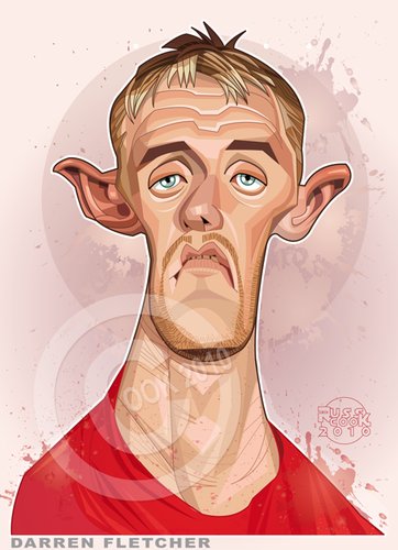 Cartoon: Darren Fletcher (medium) by Russ Cook tagged darren,fletcher,manchester,united,russ,cook,computer,art,soccer,football,scotland,scottish,mid,field,midfielder,caricature,vector,illustration,cartoons,digital,caricatures