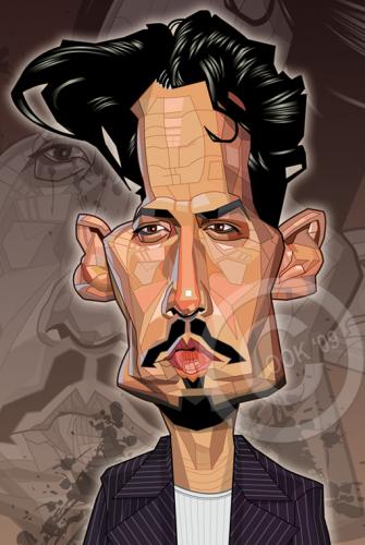 Cartoon: Johnny Depp (medium) by Russ Cook tagged actor,hollywood,vector,celebrity,caricature,illustration,art,karikatur,computer,famous,digital,depp,johnny