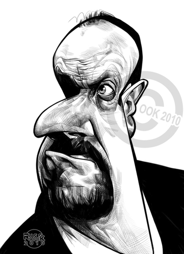 Cartoon: Rafael Rafa Benitez (medium) by Russ Cook tagged drawing,sketch,wacom,digital,cook,russ,rafa,spanish,madrid,spain,liverpoolmanager,league,division,premier,soccer,football,england