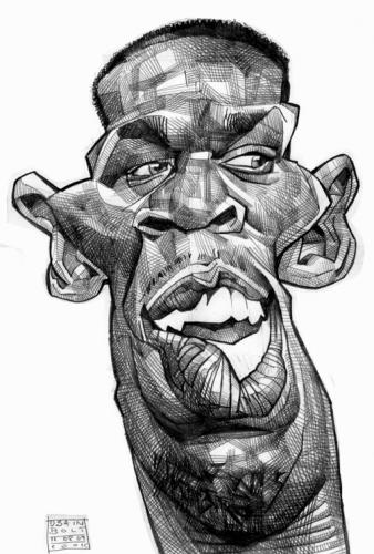 Cartoon: Usain Bolt (medium) by Russ Cook tagged cook,russ,sprint,run,sprinter,zeichnung,karikaturen,karikatur,caricature,caricatures,cartoon,usain,bolt,jamaica,jamaican,hundred,athlete,athletic,athletics,olympic,champion,winner,100,metres,meters,runner