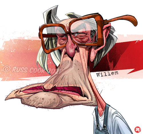 Cartoon: Willem de Kooning Caricature (medium) by Russ Cook tagged willem,de,kooning,caricature,russ,cook,face,portrait,illustration,digital,cartoon,abstract,expressionism,expressionist,artist,funny