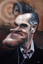 Cartoon: Morrissey (small) by Russ Cook tagged morrissey,the,smiths,painting,acrylic,canvas,board,this,charming,man,music,pop,indie