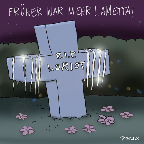Cartoon: Früher war mehr Lametta (medium) by Toonmix tagged vicco,loriot,lamette,opa,hoppenstedt,kreuz,grab