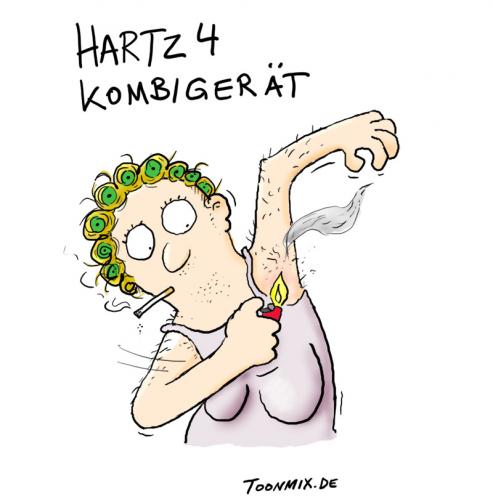 Cartoon: Hartz 4 Kombigerät (medium) by Toonmix tagged hartz,kobigerät,feuerzeug,achselhaarentferner