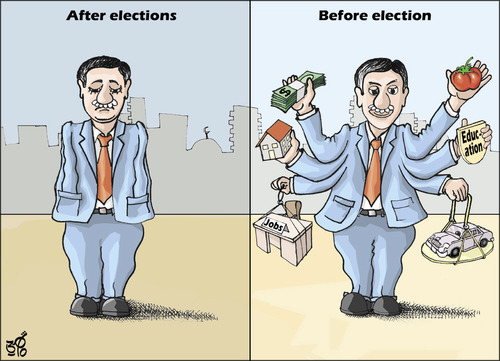 after election By samir alramahi | Politics Cartoon | TOONPOOL