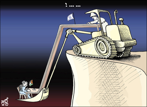 Cartoon: BOLDOZER PEACE (medium) by samir alramahi tagged israel,ramahi,cartoon,arab,peace,palestine,politics