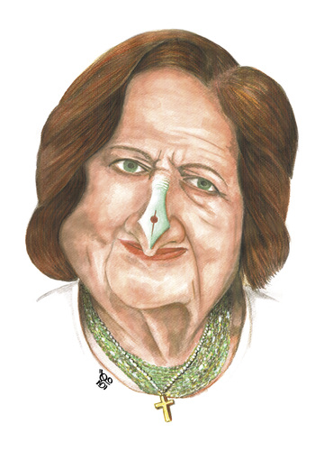 Cartoon: Helen Thomas..The Green Pen (medium) by samir alramahi tagged helen,thomas,american,author,reporter,white,house,press,corps,bureau,chief,national,club,israel,comments,palestine,ramahi,cartoon,portrait