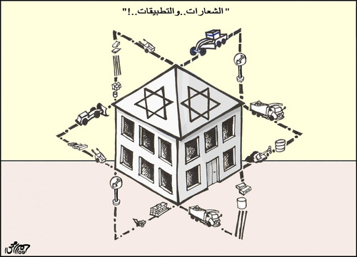 Cartoon: Logos and applications (medium) by samir alramahi tagged logos,applications,israel,palestine,arab,ramahi