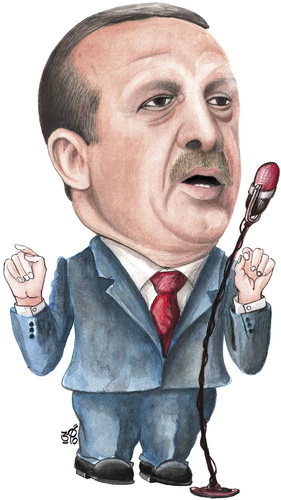 Cartoon: Tayyip Erdogan (medium) by samir alramahi tagged tayyip,erdogan,ramahi,cartoon,politic,portrait