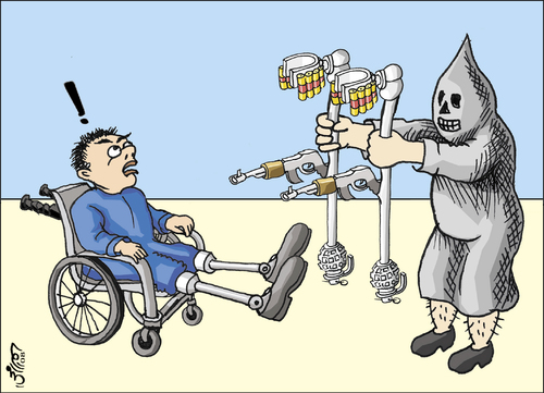 Cartoon: Terrorism Gift (medium) by samir alramahi tagged terrorism,gift