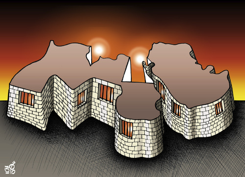 Cartoon: The Arab Big Prison (medium) by samir alramahi tagged arab,revelution,egypt,tunisis,ramahi,cartoon