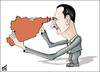 Cartoon: assad gun (small) by samir alramahi tagged asad,bashar,damascus,cartoon,ramahi,revelution,assad,syria,map,arab