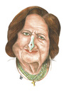 Cartoon: Helen Thomas..The Green Pen (small) by samir alramahi tagged helen,thomas,american,author,reporter,white,house,press,corps,bureau,chief,national,club,israel,comments,palestine,ramahi,cartoon,portrait