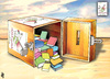 Cartoon: My Book is yours02 (small) by samir alramahi tagged jordan,arab,refugee,camps,slums,ramahi,children,palestine,library,hana,ramli,volunteers,face,book