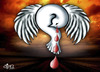 Cartoon: peace (small) by samir alramahi tagged peace dove israel palestine arab ramahi