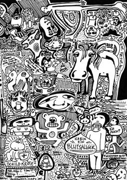 Cartoon: schildkroete (medium) by bona tagged paper,full,no,space,turtle,dots,bubbles