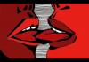 Cartoon: Kiss (small) by bona tagged knutschen,red,stripes,mouth,nice,friendship