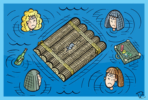 Cartoon: Maus (medium) by Sergey Repiov tagged schiffbruch,floß,ozean,frauen