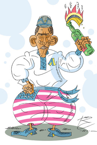 Cartoon: Obama - ukrainische Version (medium) by Sergey Repiov tagged obama,ukraine