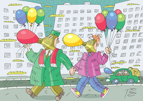 Cartoon: without the words (medium) by Sergey Repiov tagged ecology,balloon,air,respirator