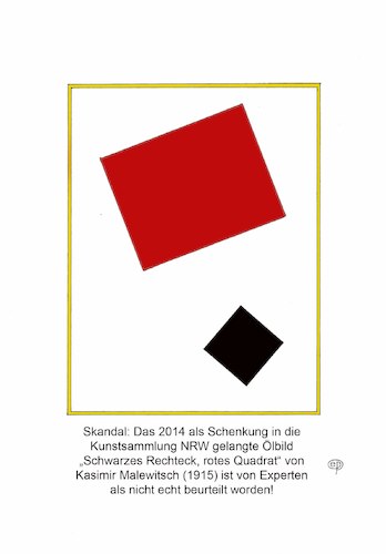 Cartoon: Ein neuer Beltracchi? (medium) by Erwin Pischel tagged kasimir,malewitsch,maler,russland,russisch,suprematismus,modern,kunst,skandal,kunstskandal,museum,fälscher,fälschung,beltracchi,schenkung,kunstsammlung,nrw,kunstmuseum,ölbild,schwarz,rechteck,rot,quadrat,experte,kunstexperte,kunstsachverständiger,sachverständiger,beurteilung,bild,kunstwerk,gemälde,pischel