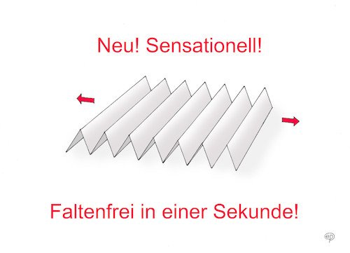 Cartoon: Faltenfrei in einer Sekunde! (medium) by Erwin Pischel tagged faltenfrei,falte,runzel,haut,dermatologie,hautalterung,kosmetik,creme,schönheitscreme,antifaltencreme,antiage,antiagecreme,faltenentfernung,plastische,chirurgie,schönheitspflege,werbung,werbespot,wrinkle,fold,papier,papierfaltung,knick,falz,papierfalz,falten,auseinanderziehen,pischel