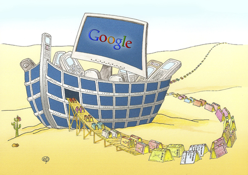 Cartoon: Google Arche Noah (medium) by Erwin Pischel tagged iphone,bildschirm,bibel,wüste,segel,bücherei,bibliothek,ebook,book,digitalisierung,bücher,buch,medien,boot,schiff,noah,arche,google,pischel