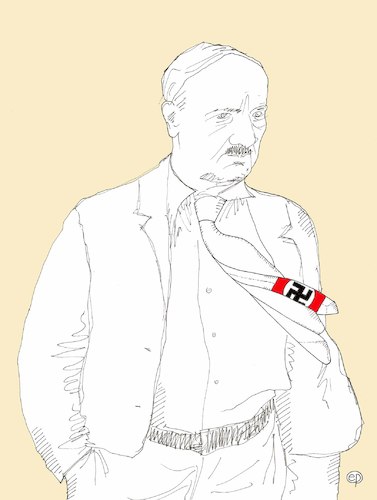 Cartoon: Heideggers Rückseite (medium) by Erwin Pischel tagged martin,heidegger,philosoph,philosophie,phaenomenologie,lebensphilosophie,ontologie,fundamentalontologie,abendländische,metaphysische,welt,hoelderlin,husserl,kierkegaard,arendt,jaspers,sartre,camus,schwarze,hefte,krawatte,pischel