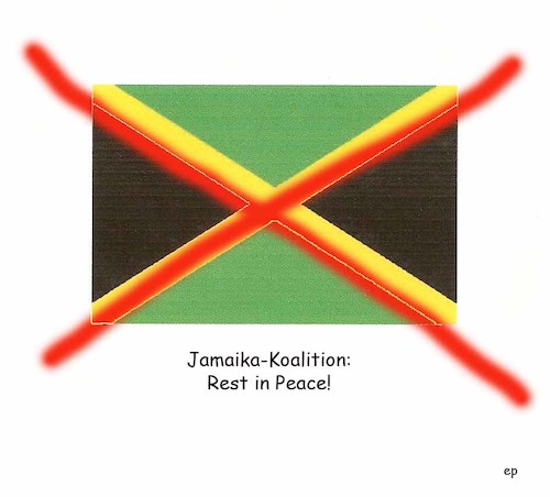 Cartoon: Jamaika-Koalition-Rest in Peace! (medium) by Erwin Pischel tagged jamaika,koalition,koalitionsverhandlung,cdu,csu,fdp,grüne,scheitern,bundestagswahl,neuwahlen,bundespräsident,bundestag,auflösung,merkel,bundeskanzlerin,pischel